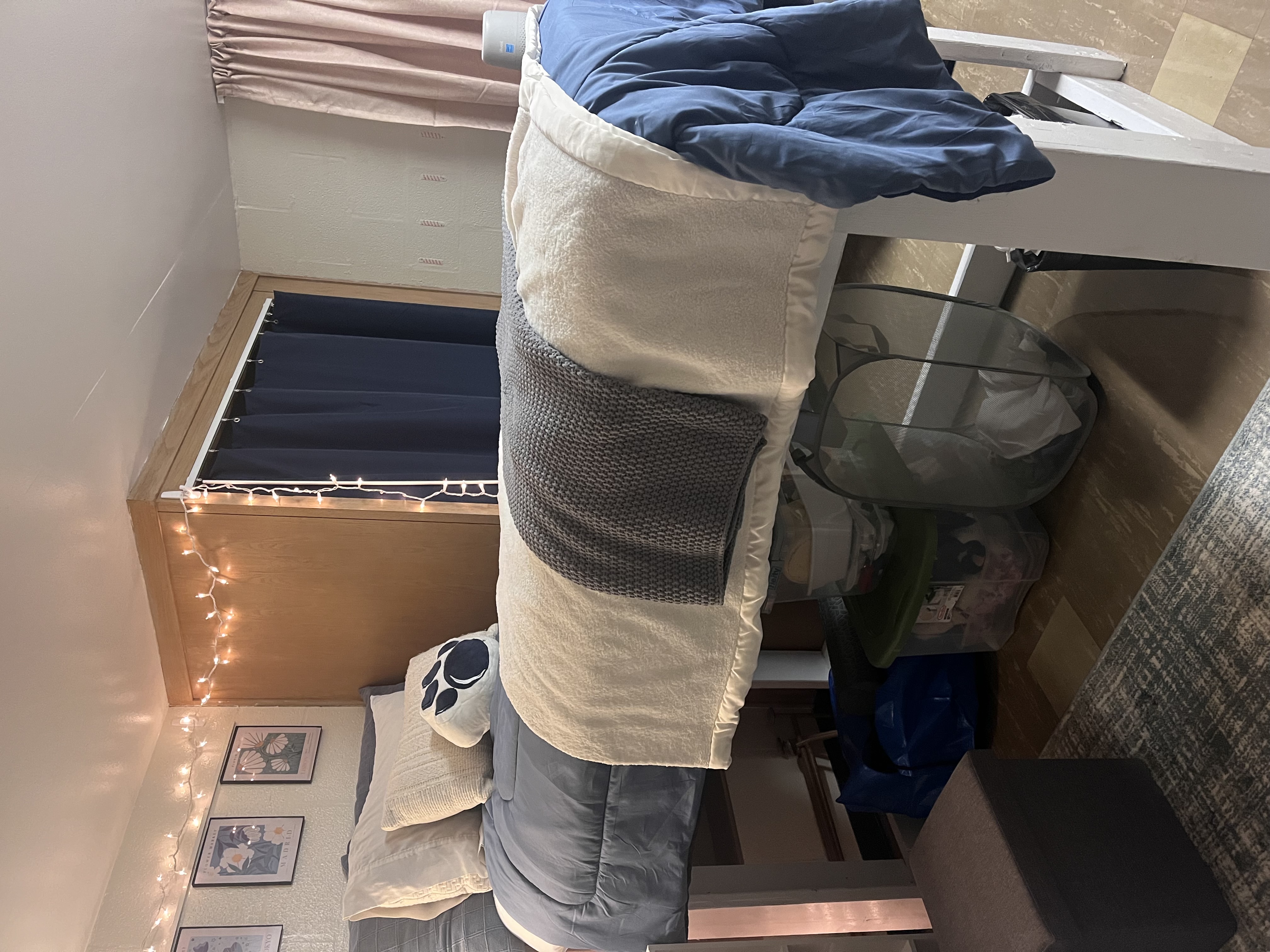 Clean White Loft Bed